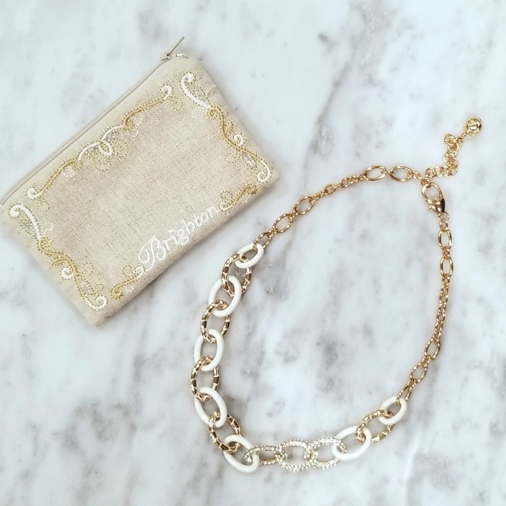 Brighton Chain Link Gold and White Necklace